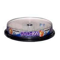 10 x Philips DVD-RW 4x Rewritable blank discs