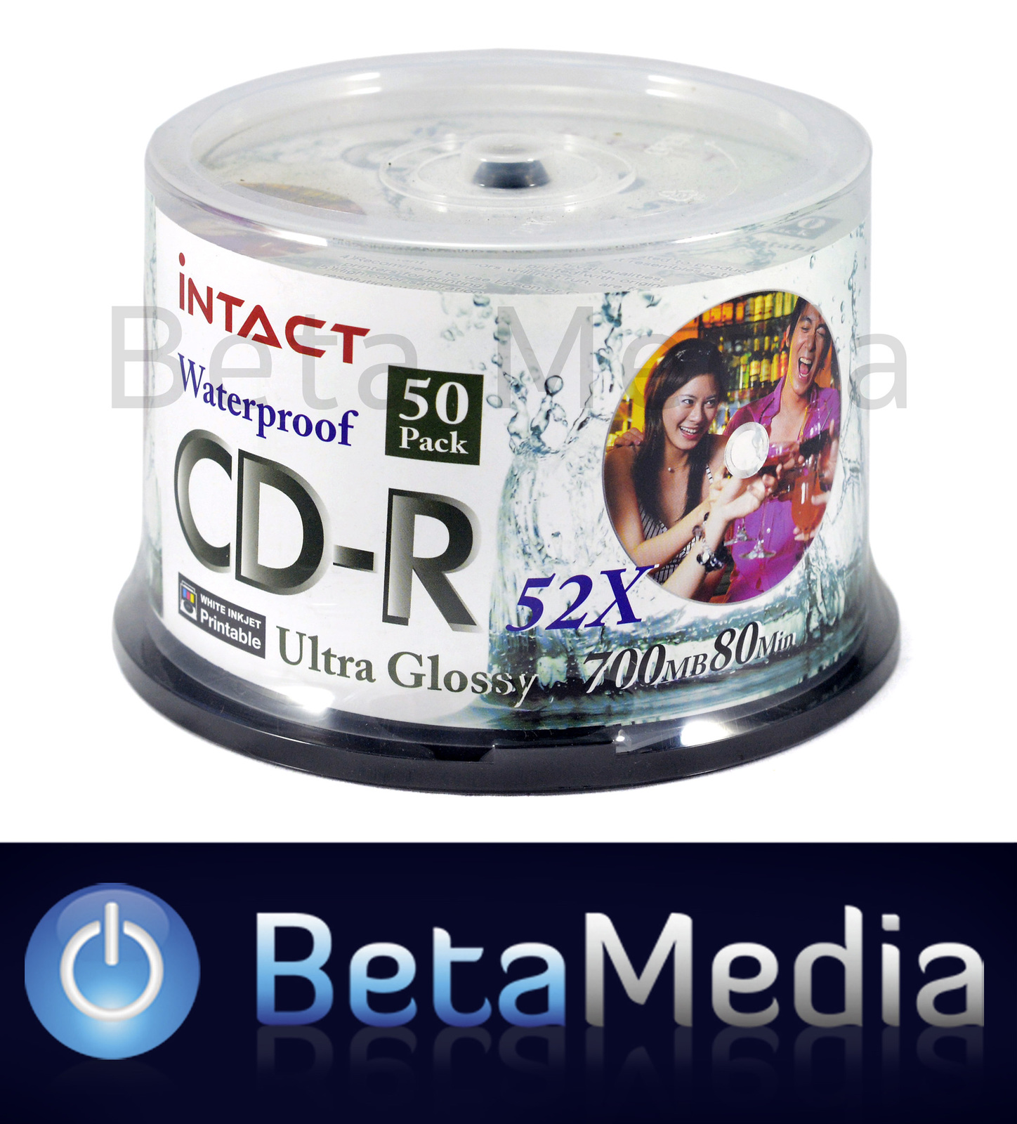 50 X INTACT Ultra Glossy Waterproof Blank CD R 52X Full Hub Gloss 50 X INTACT Ultra Glossy Waterproof Blank CD R 52X Full Hub Gloss
