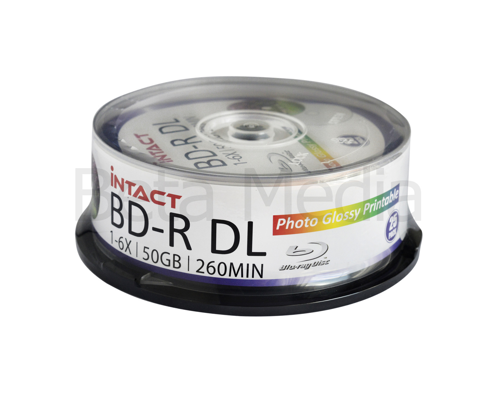 25 x Intact Bluray BDR DL 6x 50GB GLOSSY Printable High Capacity Blu