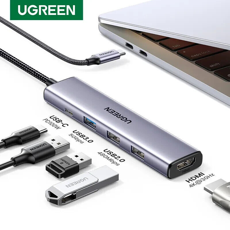 UGREEN USB C HUB Dual Type-C to USB 3.0 4KHDMI for M2 M1 MacBook