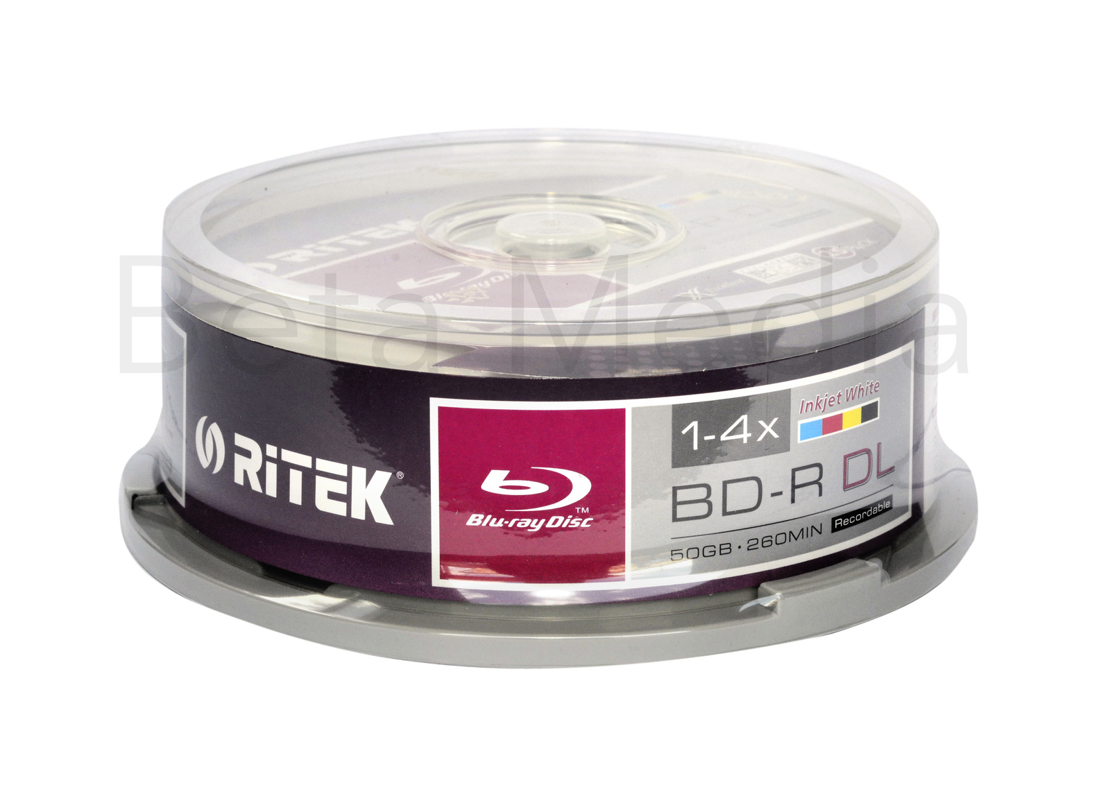 Ritek Blu ray BDR 4x 50GB 25 disc spindle