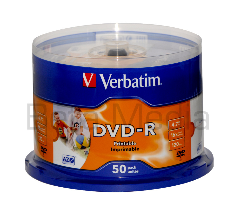 Verbatim blank DVDR 16x FULL HUB Wide printable