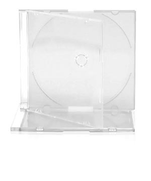 Single Slimline Jewel CD Cases with Clear Tray