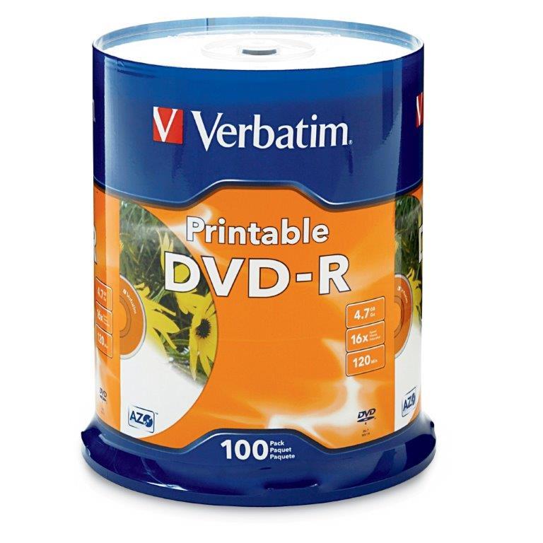 Verbatim blank DVD-R 16x hub printable