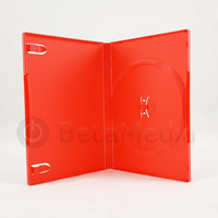 Single red 14mm DVD cases - standard size