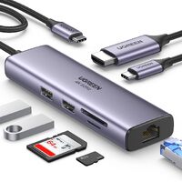 Ugreen 7 in 1 USB C HUB Adapter to USB 3.0 HDMI 4K 60Hz PD for Laptop Mac Dell - 60515