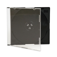 Single Slimline Jewel CD Cases with Black Tray