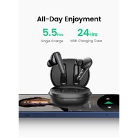 HiTune T1 Wireless Bluetooth 5.0 Noise Cancelling Earbuds Black - 80651