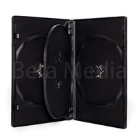Quad Black 14mm HIGH QUALITY CD / DVD Cover Cases - HOLDS 4 Discs