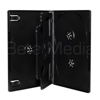 Holds 5 Black 14mm HIGH QUALITY CD / DVD Cover Cases - HOLDS 5 Discs