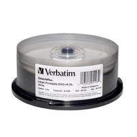 Verbatim DataLifePlus 8.5GB 2.4X DVD+R DL DiscsWhite Inkjet Printable , 20 Disc Spindle