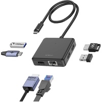 BENFEI 6 In 1 USB-C HUB to HDMI (8K) + USB3.2 (10Gbps) +USB2.0 x 2 + PD100W + RJ45 Black -  000399BK